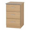 Oakleigh 3 Draw Bedside Cabinet